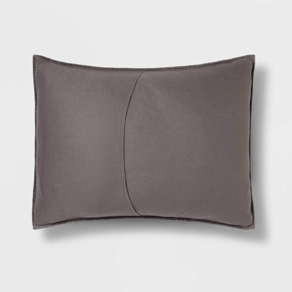 NWOT Channel Stitch Velvet Quilt Sham Charcoal- Threshold - Picture 4 of 9